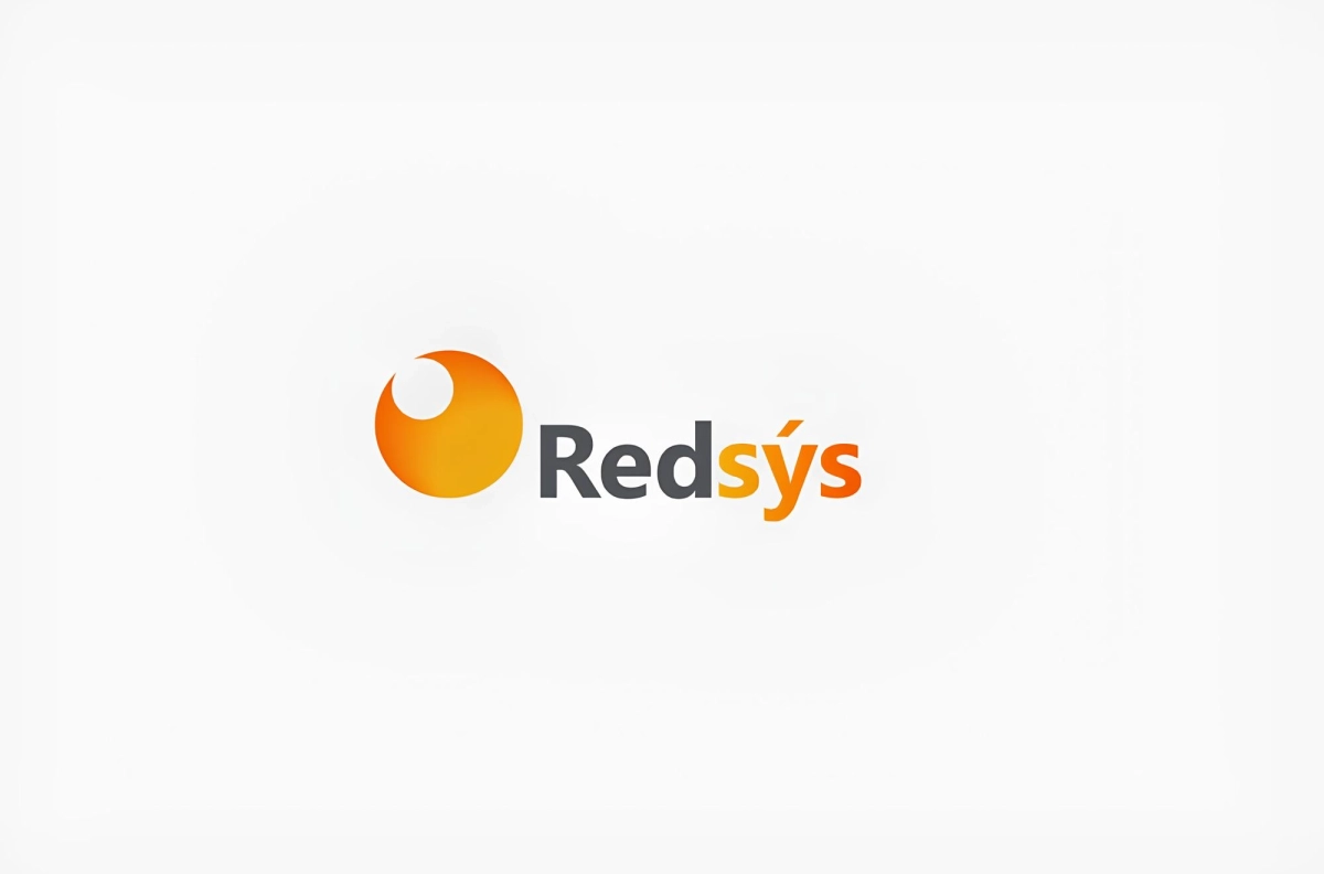Logotipo de Redsys sobre un fondo gris